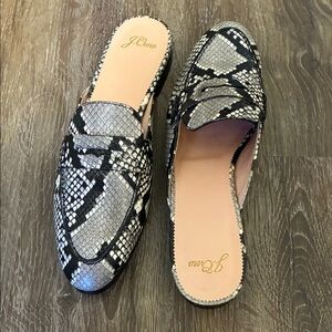 J. Crew Leather Women's Snakeskin Mule/Loafer